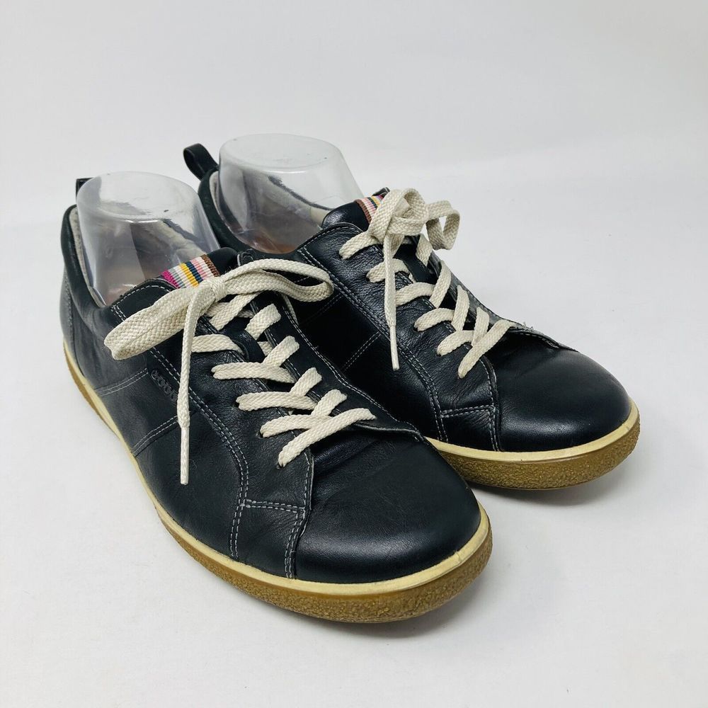 ECCO Womens Chase ll Black Lace Up Leather Comfort Shoes ~ Sz 40 EU/9-9.5 US - Picture 1 of 10